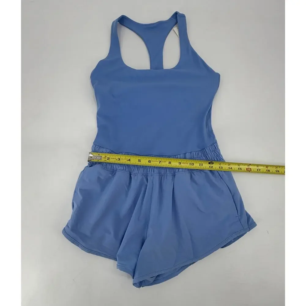 Aerie Offline Real Me Hot Stuff Romper Blue Racerback Athletic NWT Size Medium